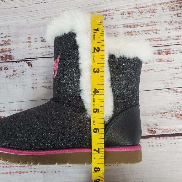 Juicy Couture Little Girl's Cachet Place Boots Size 2 Sparkle Fuzzy Trim Kidcore - Picture 9 of 10